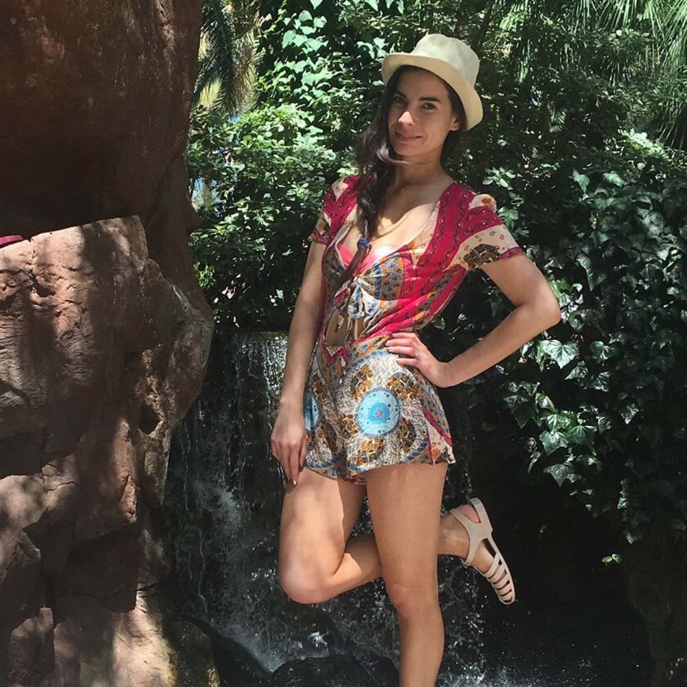 Tie front romper
